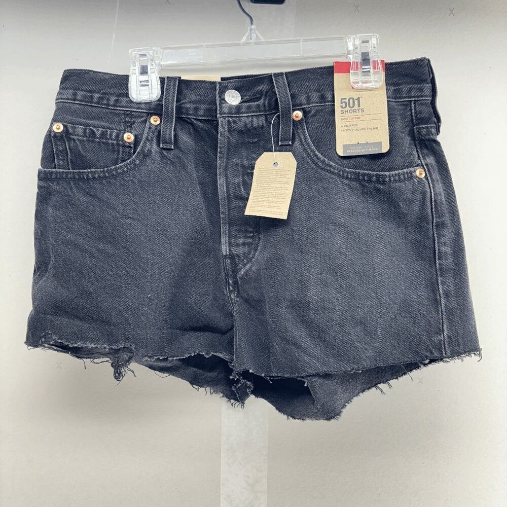 NWT Levi's Women's 501‎ Original High-Rise Jean Shorts - Lunar Black - Size 27